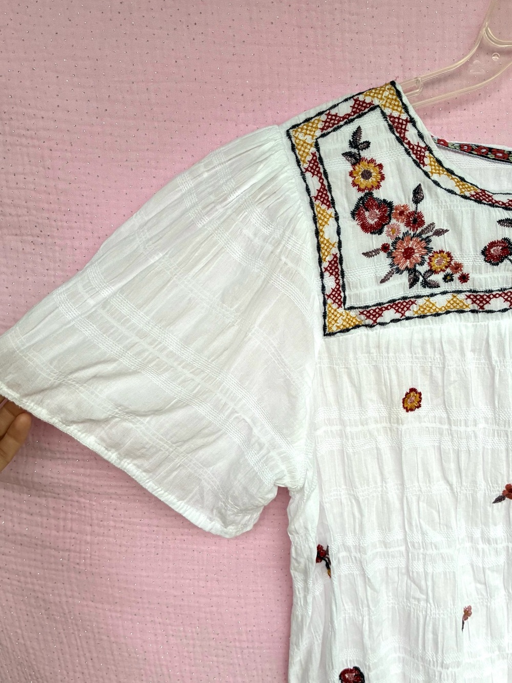 Knox Rose Embroidered Peasant Blouse Size Small - Picture 5 of 5